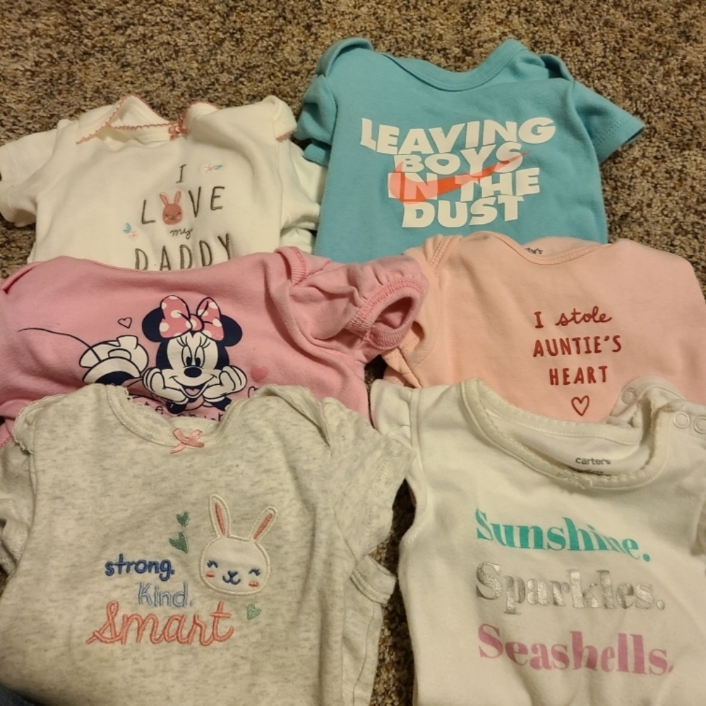 Lot of 6 month baby girl onsies